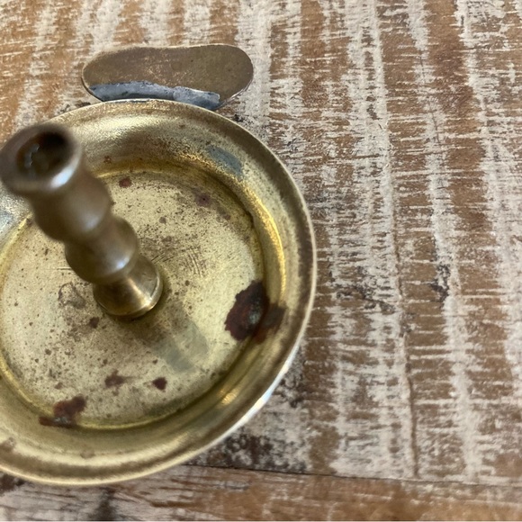 Tiny Brass Colored Candle Holder 1.25” Tall - Picture 4 of 8